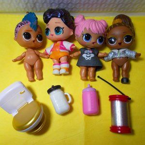 LOL SURPRISE MGA 4 Dolls and Accessory EUC